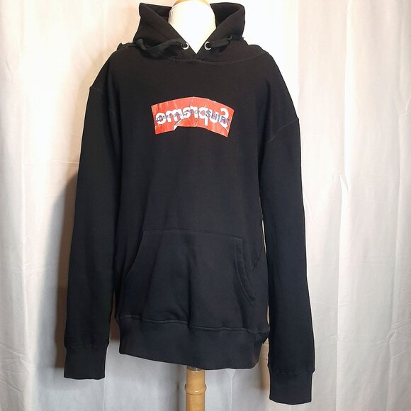 Supreme x Comme des Garcons SHIRT Box Logo Hoodie sweatshirt SS 17 Black Size XL - Picture 2 of 16